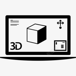 打印图像显示器上的3d打印图像界面3d打印机组图标高清图片