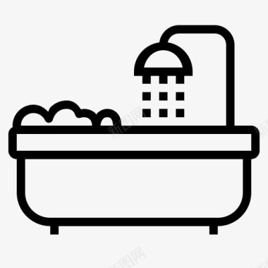 浴缸淋浴管道图标图标