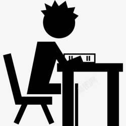 学术书籍学生坐在椅子上从侧面看教育书籍学术2图标高清图片