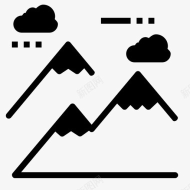 高山攀岩云彩图标图标