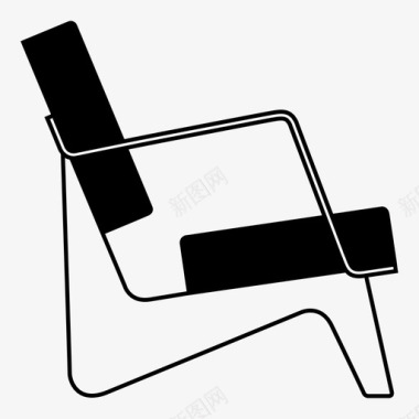 中世纪现代安乐椅中世纪现代椅子图标图标