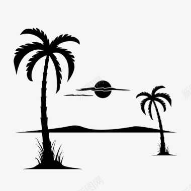 棕榈树树阳光图标图标