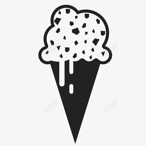 冰淇淋筒夏季洒图标svg_新图网 https://ixintu.com 冰淇淋筒 冷的 凝胶 圣代 夏季 洒 甜点 雪伯特 风味 食物