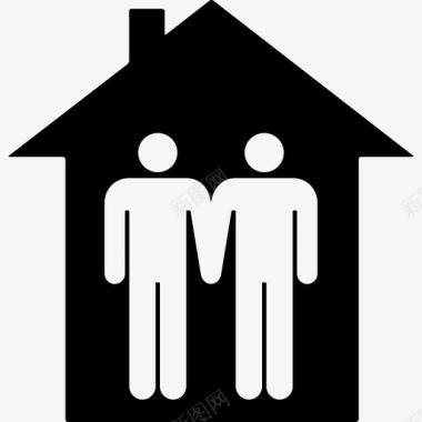 在家里的男性夫妇人们家庭偶像图标图标