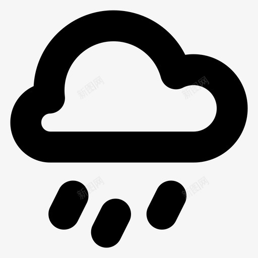 雨信号阵雨图标svg_新图网 https://ixintu.com 下雨 云 信号 加上 多次 天气 小雨 指示 迷你天气加粗 阵雨 雨