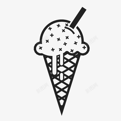 冰淇淋筒减法符号图标svg_新图网 https://ixintu.com 冰淇淋筒 冷 减法 另一个 夏天 支票 新 甜点 符号 食物