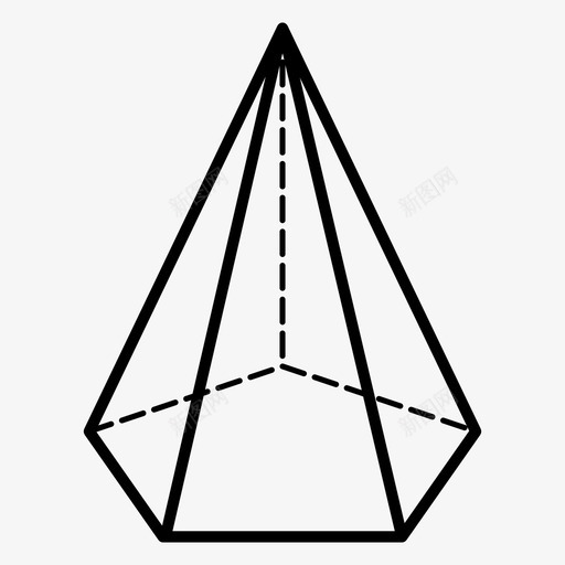 五角金字塔侧面不可见图标svg_新图网 https://ixintu.com 3d 不可见 五角金字塔 侧面 技术绘图 绘图 菱形 角度 透明