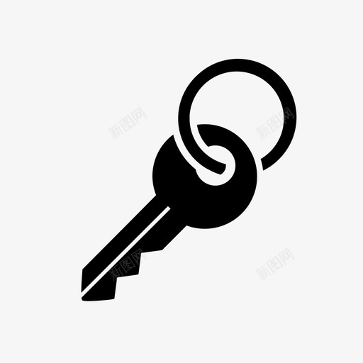 钥匙和戒指简单的黑色图标svg_新图网 https://ixintu.com 简单的黑色图标 钥匙和戒指
