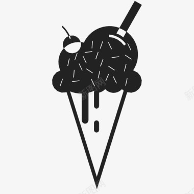 冰淇淋筒符号加号图标图标