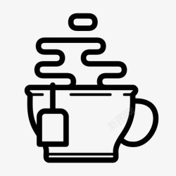 一个茶杯茶杯高标记图标高清图片