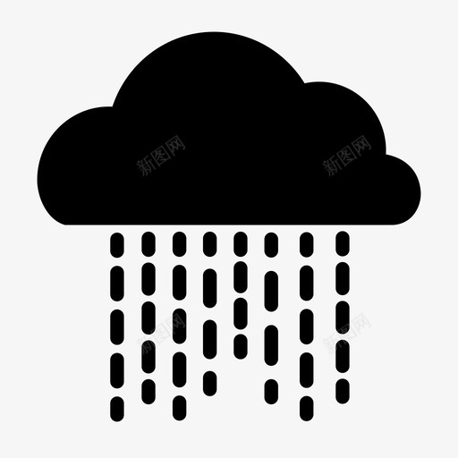 雨云湿透图标svg_新图网 https://ixintu.com 云 冬天 天气 暴风雨 水 湿透 潮湿 雨 雨伞 雷声