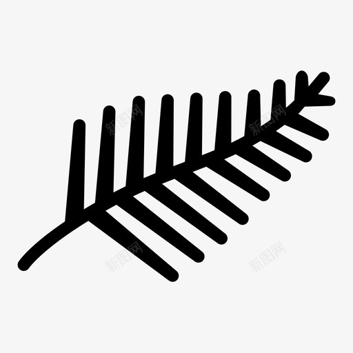 银蕨植物nope图标svg_新图网 https://ixintu.com nope 出售 国家象征 持有 新西兰 旗帜 植物 粗体 自然 银蕨 黄金