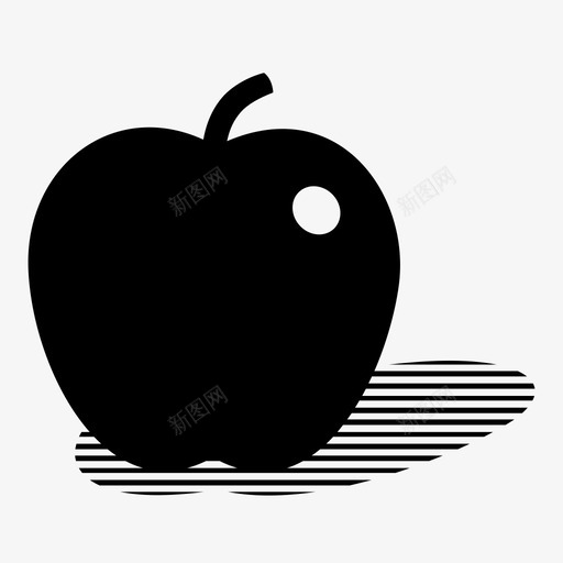 苹果3d食物图标svg_新图网 https://ixintu.com 3d 树 树荫 水果 甜味 红色 苹果 食物