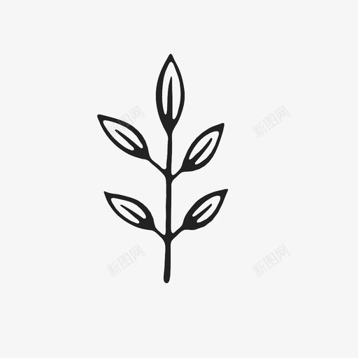 叶茎植物图标svg_新图网 https://ixintu.com 光合作用 叶 图案 手绘 树 植物 绿色 自然 花卉 茎