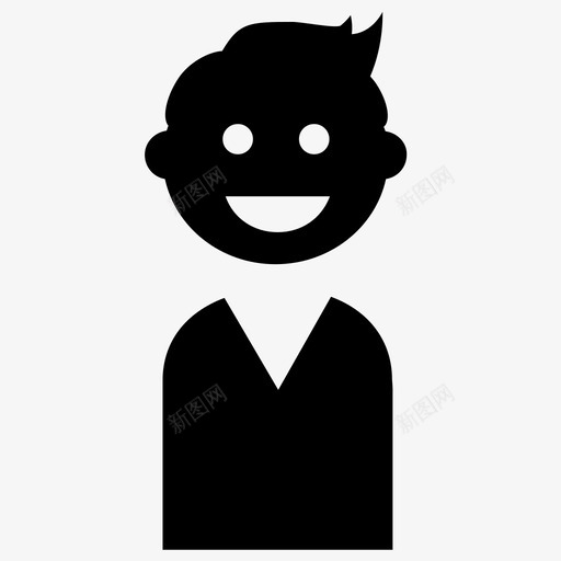 用户微笑个人资料图标svg_新图网 https://ixintu.com 个人 个人资料 人 参与者 头发 微笑 成员 消费者 用户 男孩