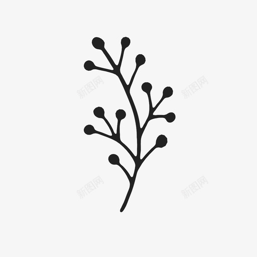 叶茎植物图标svg_新图网 https://ixintu.com 叶 图案 手绘 树干 植物 生长 绿色 自然 花卉 茎