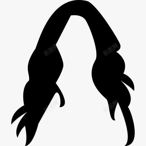 女性深色长发假发造型发廊图标svg_新图网 https://ixintu.com 发廊 女性深色长发假发 造型