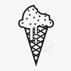 糖制品冰淇淋筒甜的夏天的图标高清图片