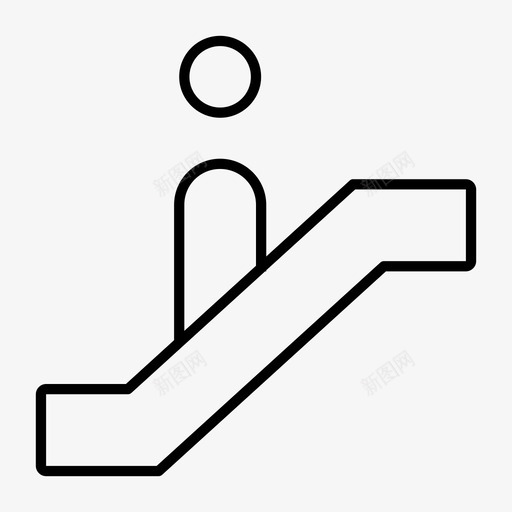 自动扶梯上层台阶图标svg_新图网 https://ixintu.com 上层 台阶 向上 楼梯 活动楼梯 电梯 自动扶梯 著名图标薄