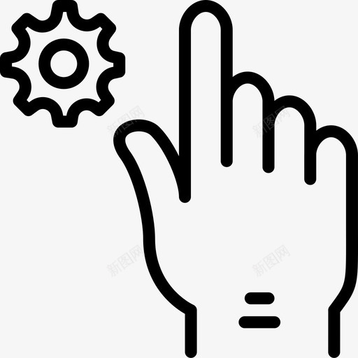 设置手势手齿轮图标svg_新图网 https://ixintu.com 手 手指 更改 点击 粉碎图标手势轮廓 设置手势 齿轮