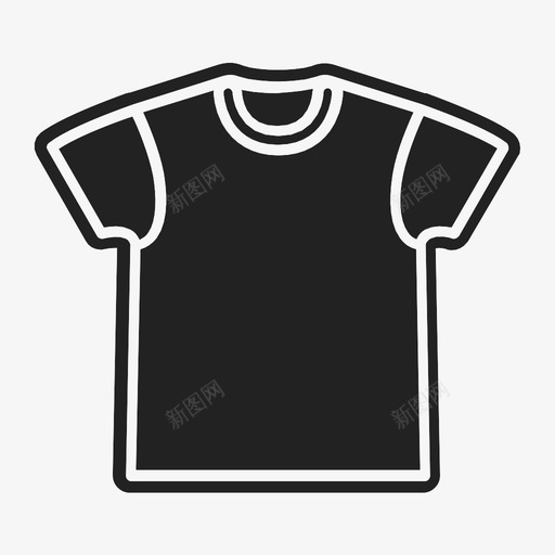 T恤标记指示图标svg_新图网 https://ixintu.com T恤 休闲 忽略 指示 标志 标记 格子 面料 黑色
