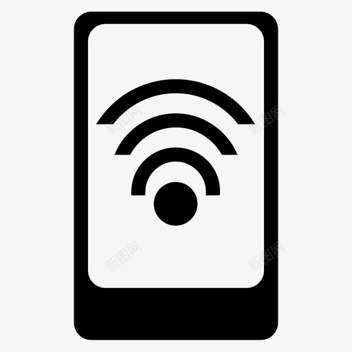 已连接wifi活动智能手机图标svg_新图网 https://ixintu.com wifi活动 在线 已连接 已链接 智能手机 网络已打开