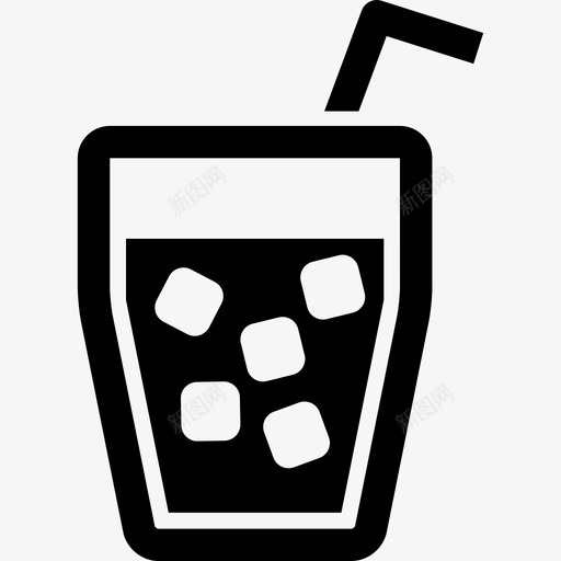 基本的吸管和冰块饮料图标svg_新图网 https://ixintu.com 基本的吸管和冰块 饮料