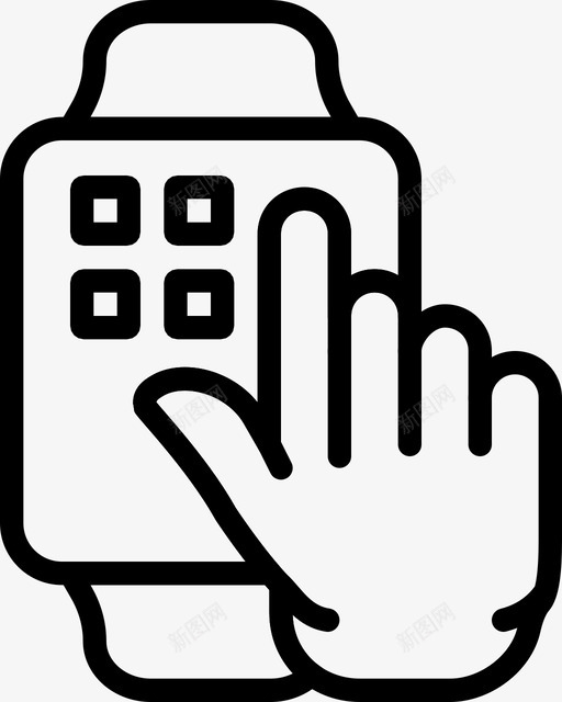单击智能手表手手势图标svg_新图网 https://ixintu.com smashicons手势轮廓 健身 单击智能手表 应用程序 手 手势 手指 时钟 时间 闹钟
