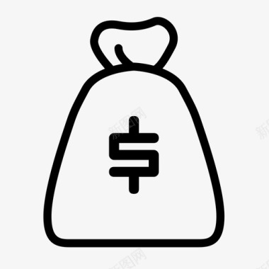 钱袋现金现金袋图标图标
