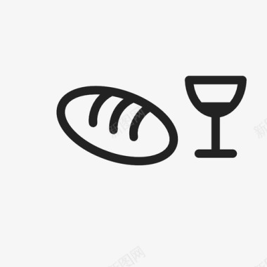 面包和葡萄酒图标图标