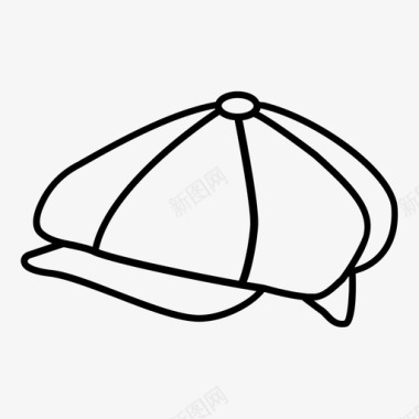 报童帽帽子轮廓图标图标