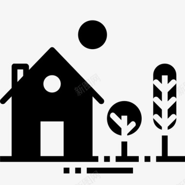 房子门庄园图标图标