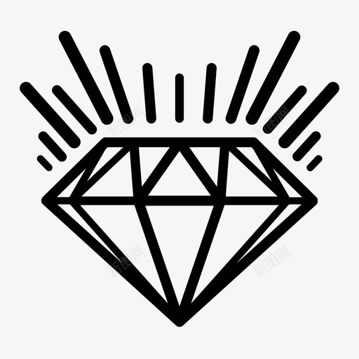闪亮的钻石贵重的石头图标svg_新图网 https://ixintu.com 乐队 婚礼 宝石 戒指 珠宝 石头 贵重的 闪亮的钻石