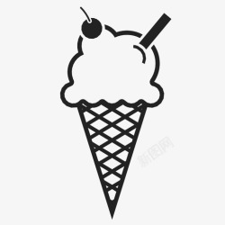冰淇淋勺冰淇淋筒雪糕筒雪糕图标高清图片