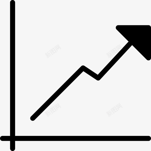 折线图趋势上升图标svg_新图网 https://ixintu.com 上升 图表 增加 折线图 报告 自由设置实心图标 趋势