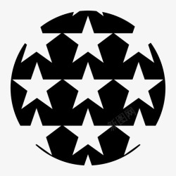 美国新年星星五弧度图标高清图片