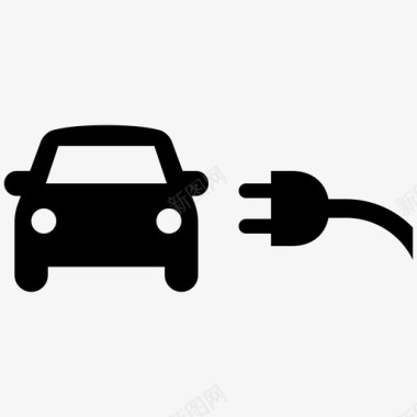 电动汽车充电站汽车道路图标图标