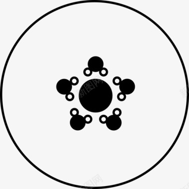分子科学与研究圆形固体图标图标