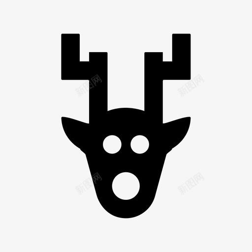 驯鹿麋鹿鹿头图标svg_新图网 https://ixintu.com 动物头 圣诞和复活节材料设计图标 圣诞驯鹿 羚羊 驯鹿 驯鹿头 鹿头 麋鹿