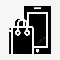 电脑化移动商店购物销售图标高清图片