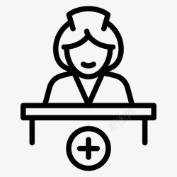 护士办公护士办公桌医生图标高清图片