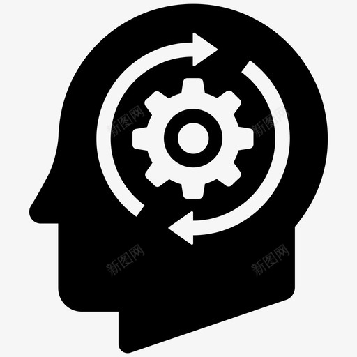 处理支持设置图标svg_新图网 https://ixintu.com 业务整合 处理 大脑 头部 思维 支持 机械 生产力 设置 进度 顺时针