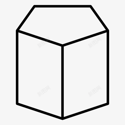 五角棱镜对称形状图标svg_新图网 https://ixintu.com 3d 五角棱镜 几何 图纸 对称 形状 技术图纸 盒子 立方体 角度
