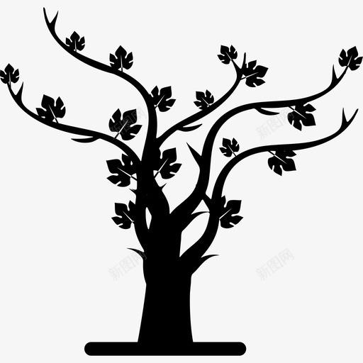 秋树剪影自然树的象征图标svg_新图网 https://ixintu.com 树的象征 秋树剪影 自然