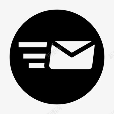 已发送邮件圆形黑色基本ui扩展图标图标