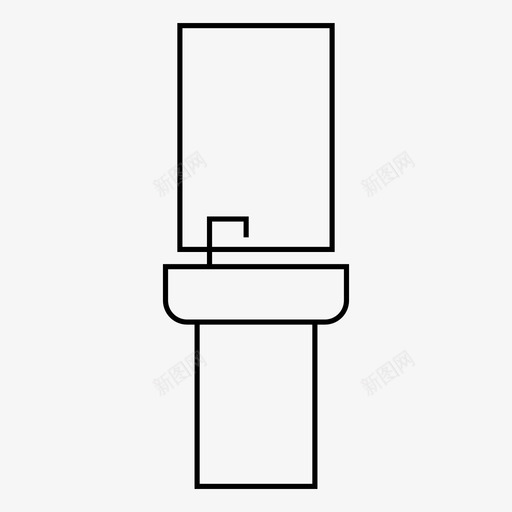 水槽水洗涤图标svg_新图网 https://ixintu.com 家庭 宽 时尚 杰作 水 水槽 沿 洗涤 浴室 电子报 皮肤 镜子