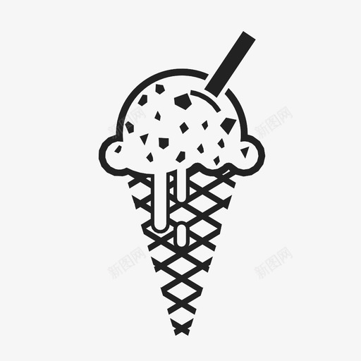 冰淇淋筒糖勺子图标svg_新图网 https://ixintu.com 冰淇淋筒 冷食 勺子 夏季 甜点 糕点 糖 食物