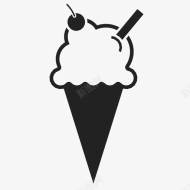 冰淇淋筒夏季更多图标图标