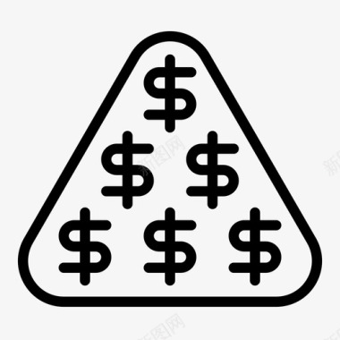 需求金字塔美式现金图标图标