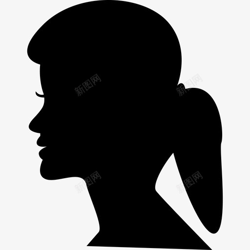 马尾辫女性头型人物发廊图标svg_新图网 https://ixintu.com 人物 发廊 马尾辫女性头型